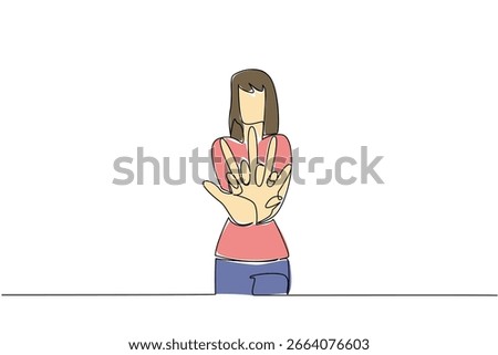 National CPR and AED Awareness artwork of a young woman administering first aid, healthcare concept in single line drawing style, motivating community CPR and AED preparedness.