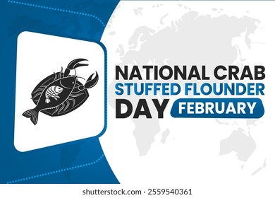 NATIONAL CRAB STUFFED FLOUNDER DAY Vector Illustration background
