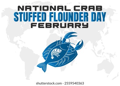 NATIONAL CRAB STUFFED FLOUNDER DAY Vector Illustration background on february
