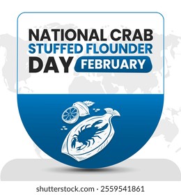 NATIONAL CRAB STUFFED FLOUNDER DAY Vector Illustration for post background