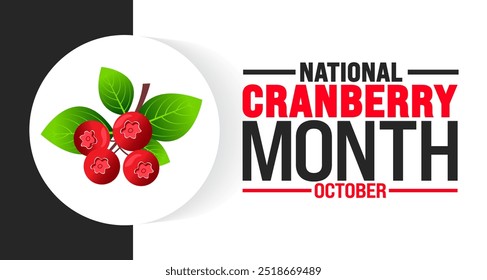 National Cranberry Month background or banner design template is observed every year in October. Holiday concept. Template for card, poster, placard, template. eps 10