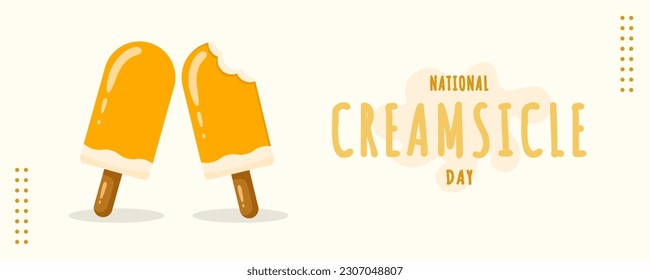 National Creamsicle Day on 14 August Banner Background. Horizontal Banner Template Design. Vector Illustration