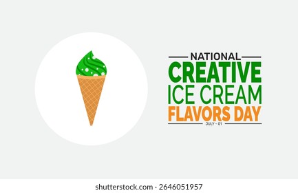 National Creative Ice Cream Flavors Day background illustration. Holiday concept. Utilize for background, banner, placard, card, and poster design template with  professional  illustraion design 