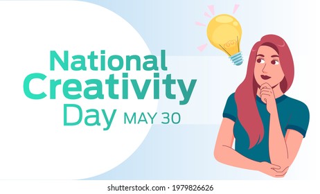 National Creativity Day on may 30 business brochure flyer banner design horizontal template vector, cover presentation abstract, modern publication poster and flag-banner, layout in rectangle size.