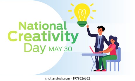 National Creativity Day on may 30 business brochure flyer banner design horizontal template vector, cover presentation abstract, modern publication poster and flag-banner, layout in rectangle size.