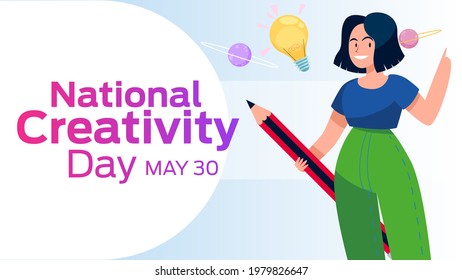 National Creativity Day on may 30 business brochure flyer banner design horizontal template vector, cover presentation abstract, modern publication poster and flag-banner, layout in rectangle size.