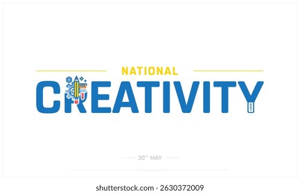 National Creativity Day on white background, Typographic Design of National Creativity Day, Vector Design of National Creativity Day, National Creativity Day Design