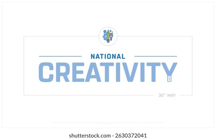 National Creativity Day on white background, Typographic Design of National Creativity Day, Vector Design of National Creativity Day, National Creativity Day Design