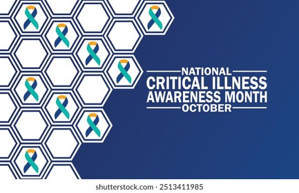 National Critical Illness Awareness Monat Oktober Tapete mit Formen und Typografie, Banner, Karte, Poster, Vorlage. National Critical Illness Awareness Month, Hintergrund