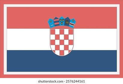 National Croatia flag, official colors and proportion correctly. National Croatia flag. Vector illustration. Croatia flag vector icon, simple, flat design for web or mobile app.