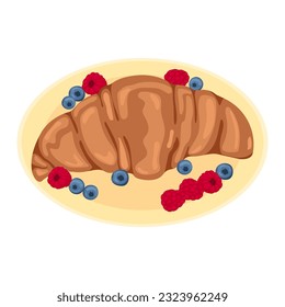 National Croissant Day Vector. Illustration of a sweet pastry. Croissant Day poster,  Food illustration. Holiday Poster  