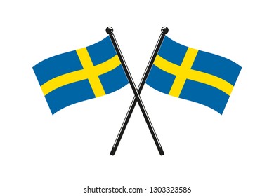 national crossed Sweden flag in the original size and proportion