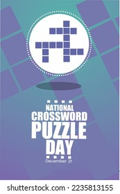 National Crossword Puzzle day December 21 vector illustration, suitable for poster banner or card campaign