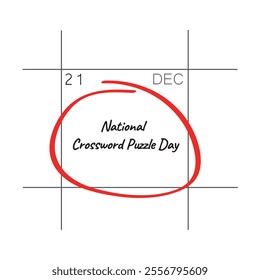 National Crossword Puzzle Day, December 21 - calendar date.