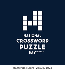 National Crossword Puzzle Day. December 21. Crossword puzzle icon. Flat design vector. Poster, banner, card, background. Eps 10.