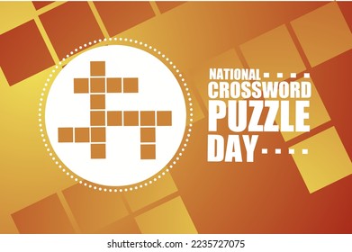 National crossword puzzle day vector illustration, suitable for web banner poster or card