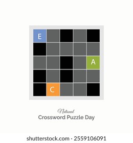 National Crossword Puzzle Day vector, illustration. December 21. Words puzzle game.