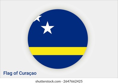 National Curacao flag. High detailed flag of Curacao. South America. 3D illustration.