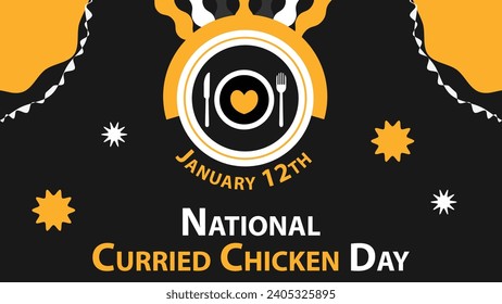 National Curried Chicken Day vector banner design. Happy National Curried Chicken Day modern minimal graphic poster illustration.