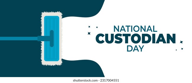 National Custodian Day on 02 October Banner Background. Horizontal Banner Template Design. Vector Illustration