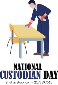 National Custodian Day Vector Art