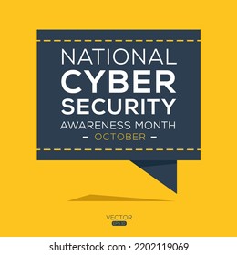 National Cyber Security Awareness Month, Held On October.