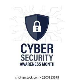 National Cyber Security Awareness Month. It Is Celebrated Every Year In October. Background, Poster, Card, Banner Vector Illustration