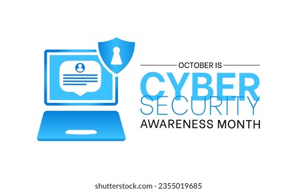 National Cyber Security Awareness Month Raises Vigilance and Knowledge to Safeguard Individuals and Organizations in the Digital Age. Empowering Digital Resilience Vector Template.