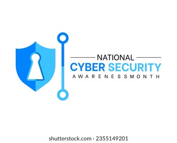 National Cyber Security Awareness Month Raises Vigilance and Knowledge to Safeguard Individuals and Organizations in the Digital Age. Empowering Digital Resilience Vector Template.