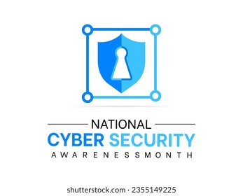 National Cyber Security Awareness Month Raises Vigilance and Knowledge to Safeguard Individuals and Organizations in the Digital Age. Empowering Digital Resilience Vector Template.