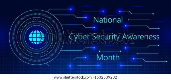 National Cyber Security Awareness Month Ncsam Vetor Stock Livre De