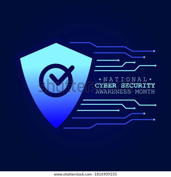 National Cyber Security Awareness Month Observed Stock Vector Royalty