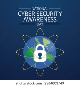 National Cybersecurity Awareness Month vector design template good for celebration usage. cyber vector illustration. flat design. vector eps 10.