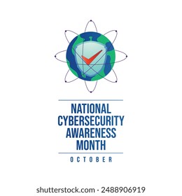 National Cybersecurity Awareness Month vector design template good for celebration usage. Cybersecurity Awareness design. Flat design. eps 10.
