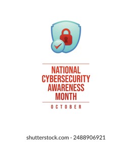 National Cybersecurity Awareness Month vector design template good for celebration usage. Cybersecurity Awareness design. Flat design. eps 10.