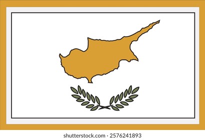 National Cyprus flag, official colors and proportion correctly. National Cyprus flag. Vector illustration. Cyprus flag vector icon, simple, flat design for web or mobile app.