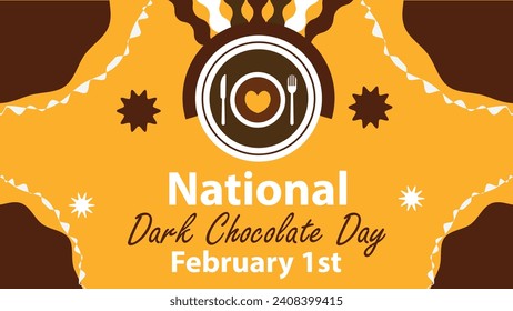 National Dark Chocolate Day vector banner design. Happy National Dark Chocolate Day modern minimal graphic poster illustration.