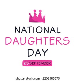 National Daughters Day, held on 25 September.