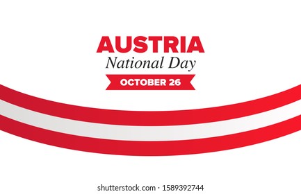 National Day in Austria. National happy holiday, celebrated annual in October 26. Austria flag. Patriotic elements. Poster, card, banner and background. Vector illustration