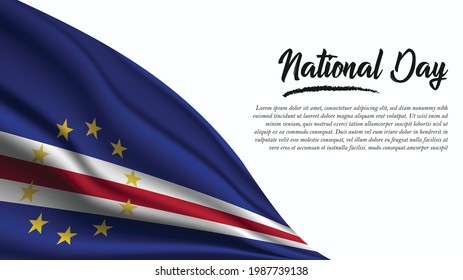 National Day Banner with Cape Verde Flag background. It will be used for Poster, Greeting Card. Vector Illustration.