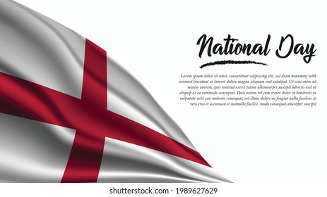 National Day Banner with England Flag background. It will be used for Poster, Greeting Card. Vector Illustration.