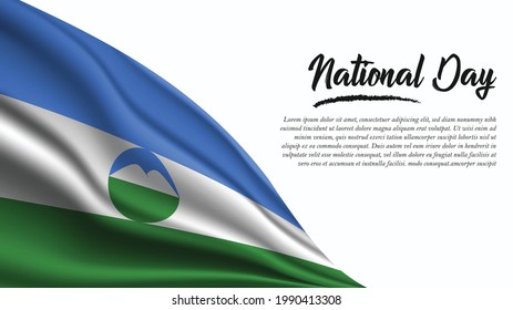 National Day Banner with Kabardino Balkaria Flag background. It will be used for Poster, Greeting Card. Vector Illustration.