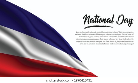 National Day Banner with Los Altos Flag background. It will be used for Poster, Greeting Card. Vector Illustration.