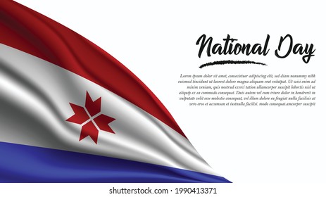 National Day Banner with Mordovia Flag background. It will be used for Poster, Greeting Card. Vector Illustration.