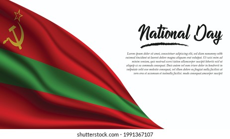 National Day Banner with Transnistria Flag background. It will be used for Poster, Greeting Card. Vector Illustration.