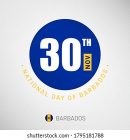 National day in Barbados celebration on 30th November, Artistic typographic background for social media website promotion