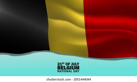 Antecedentes del Día Nacional del Vector de Bélgica. 21 de Julio Diseño de Ilustración para Cartel, Tarjeta de Saludo, Invitación o Afiche de Vacaciones.