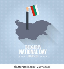 National Day of Bulgaria and Map Victory Theme, 3 March Celebration Card, Background, Badges Vector Template