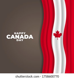 National Day Of Canada (Canada: Fete Du Canada Or Dominion Day). Celebrated Annually On July 1 In Canada. Vector Illustration