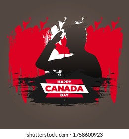 National Day of Canada (Canada: Fete du Canada or Dominion Day). Celebrated annually on July 1 in Canada. vector illustration